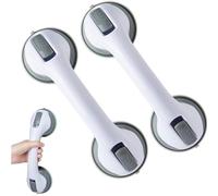 EHIOG Pack of 2 Grab Bars with Suction Cup, Grab Bars for Seniors, Shower Handle, No Drilling, Shower No Drilling, Bath, Shower, Safety Handles for Seniors and Children (Grey)