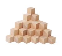 EHJRE 50 Pieces Wood Blocks Math Sorting Toys Counting Mini Playing Small Cubes Building Blocks for Ages 3+ Preschool, brown, S