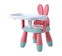 EHJRE PP Plastic Chair Eating Baby Ringing Seat for 6 to 3 Chair, Pink Green Rabbit