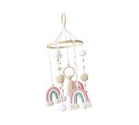 EHJRE Sweet Dreams Wooden Baby Crib Mobile for Nursery Decor, Pink