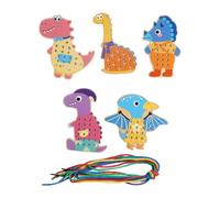 EHJRE Threading Cards for Kids And Preschoolers, Wooden Sewing Kit for Skill Development, Style B