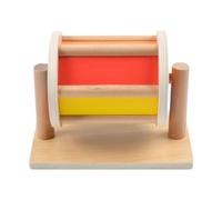 EHJRE Toy Drum, Rolling Textile Drum, Early Development Wooden Toy Sensory Development Toy for Toddlers Babies