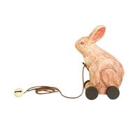 EHJRE Walk A Long Bunny Wooden Pull Toy Grip Strength for Boys Girls Kids Infants