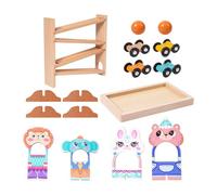 EHJRE Wooden Race Track Wooden Car Ramp Toys for Boys Girls 1 2 3 Years Old Gifts