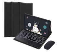 EHLCYS Keyboard Case for Xiaomi Pad 6 / Pad 6 Pro 11-inch 2023 Tablet, 7-Color Backlit Magnetic Detachable Wireless Bluetooth Touchpad Keyboard, Ultra-Thin Soft TPU Back Cover,Black