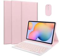 EHLCYS Keyboard Case for Xiaomi Redmi Pad Pro 12.1 inch 2024 Released, Magnetic Detachable Wireless Bluetooth Candy Color Keyboard, Ultra-Thin Multi-Angle Stand Case with Mouse,Pink