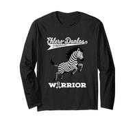 Ehlers-Danlos Syndrome Warrior - Leaping Zebra with Ribbon Long Sleeve T-Shirt