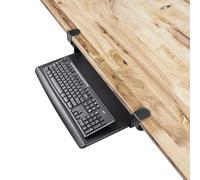 EHO Prime Clamp-On Retractable Adjustable Keyboard Tray | Under Desk Ergonomic Keyboard Tray - Easy Tool-Free Install - Small Surface 20" x 11.5"