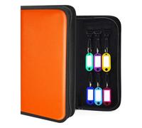 Ehoehu Key Organizer, Zippered Key Case, Fireproof and Waterproof Key Binder with 12 Hooks and Tags Portable Key Storage Book for Offices Real Estate Agencies Hotels and Rental Management