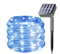 EHOFUN 100LED Rope Lights Outdoor, Waterproof 39FT 8Mode Solar Powered 8Mode Tube Strip Light Copper Wire Fairy String Lights for Garden Yard Party Wedding Christmas Decoration(Blue)