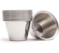 EHOMEA2Z Ramekins Stainless Steel Condiment Sauce Cups, Metal Ramekins, Commercial Grade, Multifunctional, Ideal for All Hot and Cold Sauces, Individual Portion Cups (24, 3 oz)