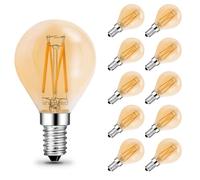 ehomeled E14 Light Bulbs Screw Small, Filament Golf Ball Bulbs 6W 720LM, 55W Equivalent E14 Small Edison Screw LED Bulb, Amber Warm White 2300K, 10 Pack