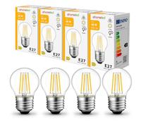 ehomeled E27 Screw LED Bulbs, G45 Filament Vintage Golf Ball Bulb, 4W, 40W Equivalent SES E27 Mini Globe Clear Glass Bulb, Warm White 2700K 470LM, Energy Saving Light, Non-Dimmable, 4 Pack