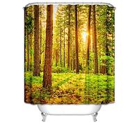 EHOMERY Cloth Shower Curtain Liner Christmas Shower Curtains Clearance Forest Shower Curtain Fabric Washable Shower Curtains Rustic Polyester, 140X180Cm