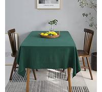 EHOMERY Cloth Table Cloth Rectangular Table Cover Decoration Retro Small Fresh Table Cloths Wedding Tablecloth Underlay Cotton Dark Green Table Decoration 130X220Cm