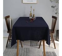 EHOMERY Country Table Cloth Wipeable Table Coverings For Rectangle Tables Retro Small Fresh Cotton Dining Table Cloth Patio Table Cover Square Cotton Navy Table Decoration 130X130Cm