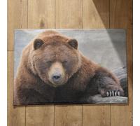 EHOMERY Exterior Doormat Bathroom Mat Absorbent Bear Ultra Thin Under Large Floor Mats Indoor Non Slip 45x75cm, Non-Slip Plush Cotton Decor