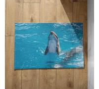 EHOMERY Indoor Door Mats for Entryway Floor Mats Indoor Non Slip Dolphin Personalized Door Mats Outdoor Mats Large 50x80cm, Non-Slip Plush Cotton Decor Doormat