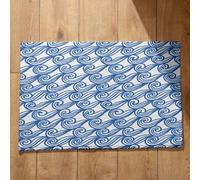 EHOMERY Queen Door Mats Kitchen for Floor Washable Cute Retro Pattern Ultra Thin Doormats Dirt Trapper Runner 50x80cm, Non-Slip Plush Cotton Decor Doormat