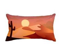 EHOMERY Rectangular Pillow Covers Silk Unique Cushion Outdoor Bench Desert, Queen Size Couch Pillows Sectional Bright Smooth Thickened, 50x75cm