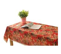 EHOMERY Table Cloth Inside Kids Cloth Placemats For Dining Table Flower Dining Table Cloths Gorgeous Table Cover For Party Cotton Red Table Decoration 140X140Cm