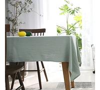 EHOMERY Table Clothes Hanger Cloth Dining Table Cover Retro Small Fresh Table Cloths Overlay Tablecloth Neutral Cotton Matcha Table Decoration 130X200Cm