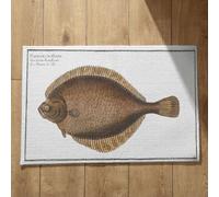 EHOMERY Ultra Thin Bath Mat Under Door Floor Mats for House Kitchen Fish Indoor Dirt Trap Front 40x60cm, Non-Slip Plush Cotton Decor Doormat