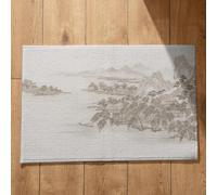 EHOMERY Ultra Thin Doormat Extra Large Bath Mats for Bathroom Chinese Feng Shui Painting Autumn Non Slip Outside Shower 40x60cm, Non-Slip Plush Cotton Decor Doormat