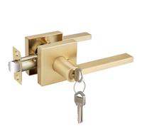 EHOMEWARE 1 Pcs Entry Door Locks Keyed Alike, Gold Door Handles for Interior or Exterior Door Use, Heavy Duty Front Door Levers with Keys, Durable & Sl oor Knobs