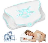 Ehomfory Memory Foam Pillow Cervical Pillow for Neck Pain Relief Neck pillow with Ergonomic Design for Side/Back/Stomach Sleepers(White)