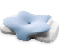 Ehomfory Memory Foam Pillow Neck Pillow Side Sleeper Pillow Ergonomic Cervical Support for Pain Relief Back Stomach Sleeper （Blue）