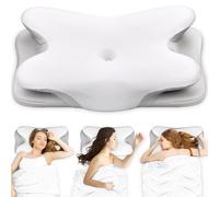 Ehomfory Memory Foam Pillow Neck Pillow, Ultra Pain Relief Side Sleeper Pillow for Neck Support, Ergonomic Cervical Pillow Cozy Sleeping, Bed Pillow for Side Back Stomach Sleeper (White)