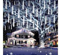 Ehomfory Outdoor Christmas Lights 10 Tubes 360 LED Meteor Shower Lights Waterproof Energy Saving Safe Christmas Lights Outdoor Christmas Decorations for Xmas Tree Halloween Party, White