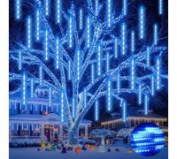 Ehomfory Outdoor Christmas Lights 15 Tubes 540 LED Meteor Shower Lights Waterproof Energy Saving Safe Christmas Lights Outdoor Christmas Decorations for Xmas Tree Halloween Party, Blue