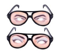 Ehoomely 2 Pairs Halloween Eyes Glasses Women Men Trick Funny Eyeglasses Prank Disguise Party Costume Accessories