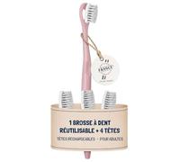 [EHOP] Compatible Rechargeable Toothbrush Pack | Pink | Suitable for Adults | Made in France | Dental Eco-Friendly