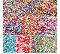 EHOPE 120G Fake Sprinkles Polymer Sprinkles Faux Sprinkles Resin Sprinkles Clay Sprinkles For Resin Fake Candy Sprinkles for Nail Art DIY Crafts Cake Phone Case(10 Colors-120g)