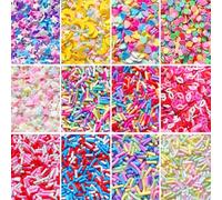 EHOPE 120g Fake Sprinkles Resin Sprinkles Fake Candy Sprinkles Clay Sprinkles Polymer Sprinkles Polymer Clay Slices for Nail Art DIY Crafts Cake Phone Case(120G-Clay Slices+ Sugar granules-12Color)