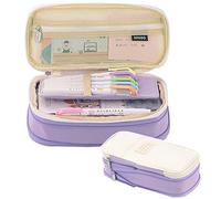 EHOPE Big Capacity Pencil Pen Case Office College School Large Storage High Capacity Bag Pouch Holder Box Organizer for School Student Girl Adult Teen（Purple）