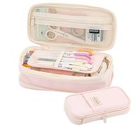 EHOPE Big Capacity Pencil Pen Case Office College School Large Storage High Capacity Bag Pouch Holder Box Organizer for School Student Girl Adult Teen, 1-Light Pink, 22 x 10.5 x 6.5 cm, Pencil Case
