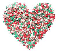 EHOPE Christmas Slices Fake Sprinkles Resin Sprinkles Fake Candy Sprinkles Clay Sprinkles Polymer Sprinkles Polymer Clay Slices for Nail Art DIY Crafts Cake Phone Case(Christmas+Round-40G)