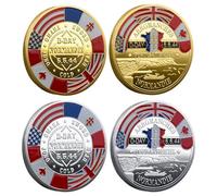 EHOTER 1 Pack D Day 80th Anniversary Commemorative Coin for Collectors, D-Day 80th World War II Anniversary Challenge Coin D Day Decorations for Party (Gold+Silver)