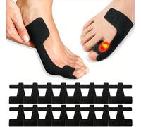 EHOTER 25PCS Pre-Cut Kinesiology Tapes for Big Toe Support Foot Pain Relief Hallux Valgus Alignment Protector Soft and Breathable for Men & Women Bunions Arthritis Cushioned (Black)