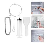 EHOTER 5PCS Fridge Drain Hole Remover Cleaning Brush Tool Kit, Refrigerator Dredge Outlet Pipe Blocked Ice Accretion Cleaning Set