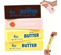 EHOTER Butter Squishy Cheese Squishy Fidget Kids Adults ADHD Chocolate Strawberry Butter Stick Stress Balls Slow Rising Squishies Sensory Squeeze for Home Office Desk Decor (4PCS)