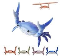 EHOTER Creative Crab Pen Holder Weightlifting Crabs Pen Stand Storage Rack Office Desktop Decoration Pencil Holders Desk Supplies Holders and Dispensers Desk Accessories (Blue)