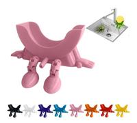 EHOTER Cute Smiley Hanging Sponge Holder with Drainage 3D Printed Sponge Holder Funny Sponges Stand for for Scrub Daddy Holders Kitchen Sink Accessories Organizer Storage (Pink)