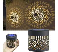EHOTER Decorative Solar Mandala Lights Outdoor Metal Mandala Lights for Deck Step Wall Waterproof Fence Light for Garden Post Patio Backyard Yard (1PCS)
