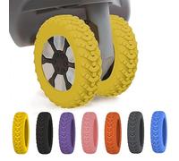 EHOTER Luggage Compartment Wheel Protection Cover, 8Pcs Luggage Wheels Silent Protection Cover, Wave Yellow