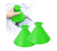 EHOTER Magical Ice Scrapers for Car Windshield Windscreen 2PCS Multifunctional Round Shovel Wiper Refuelling Funnel Snow Ice Cone Frost Removal for Truck Vans SUV (Green)